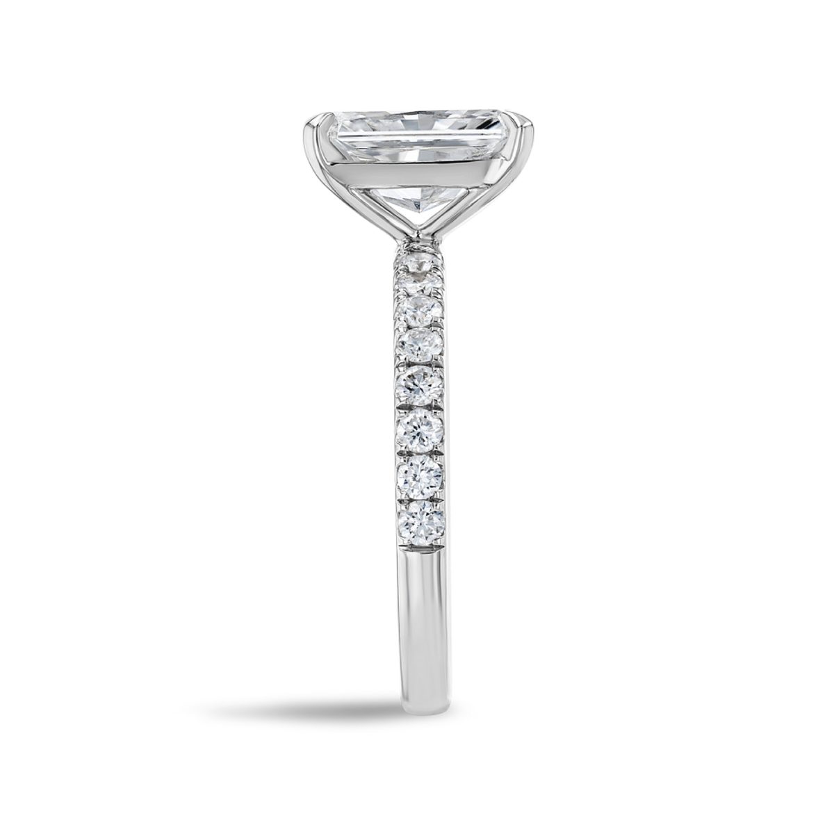 2 Carat Lab-Grown Radiant Diamond Band White Gold Ring