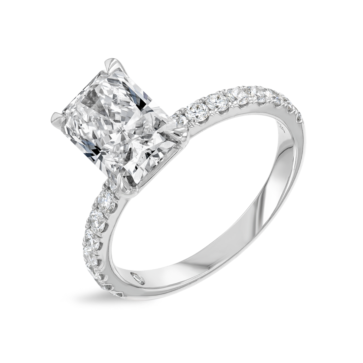 2 Carat Lab-Grown Radiant Diamond Band White Gold Ring