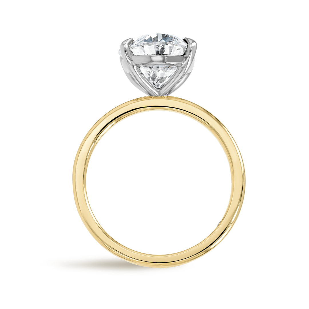 4 Carat Natural Oval Solitaire Yellow Gold Ring