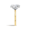 4 Carat Lab-Grown Oval Solitaire Yellow Gold Ring