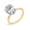 4 Carat Lab-Grown Oval Solitaire Yellow Gold Ring