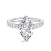 2 Carat Natural Marquise Diamond Band White Gold Ring