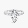 2 Carat Lab-Grown Marquise Diamond Band White Gold Ring