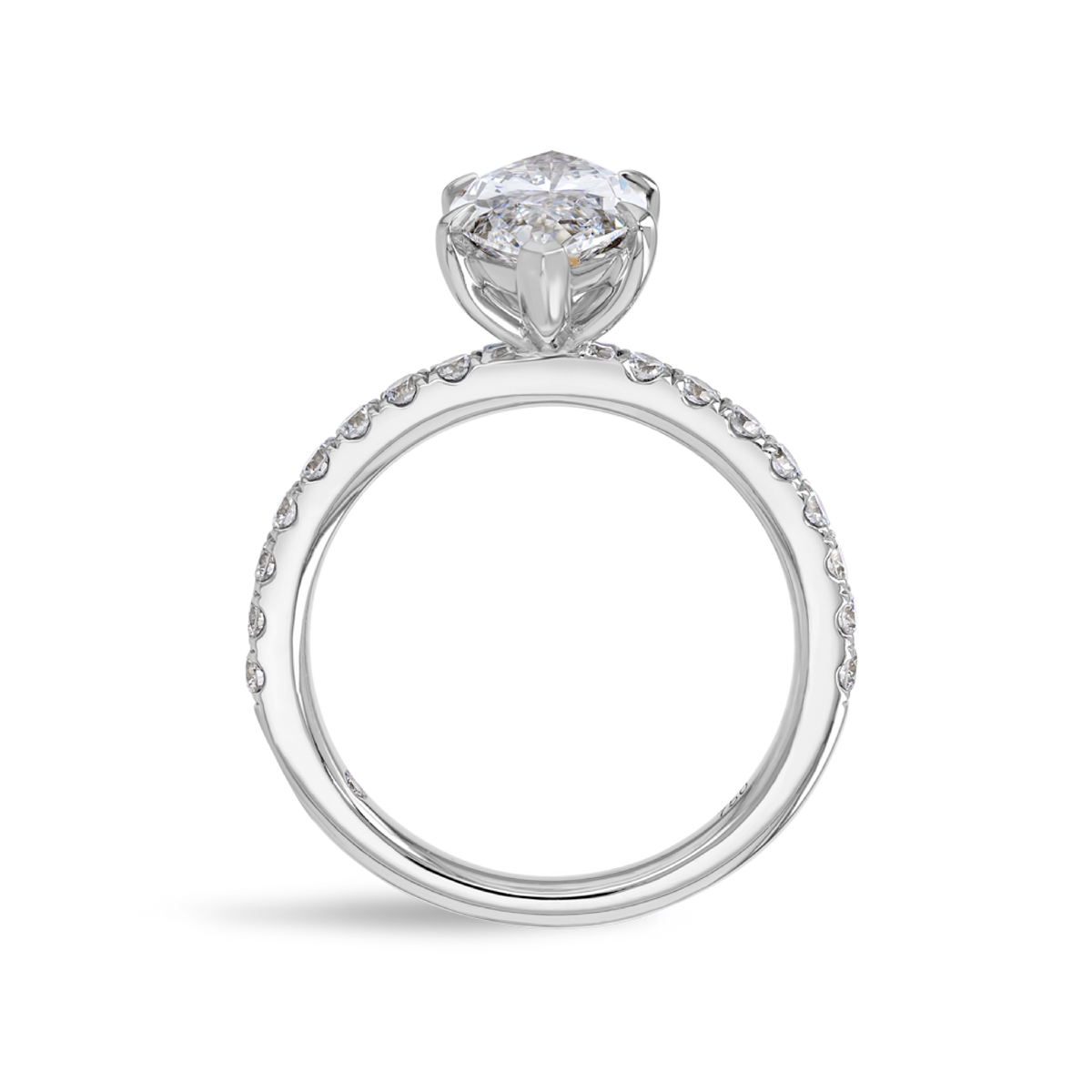 2 Carat Lab-Grown Marquise Diamond Band White Gold Ring