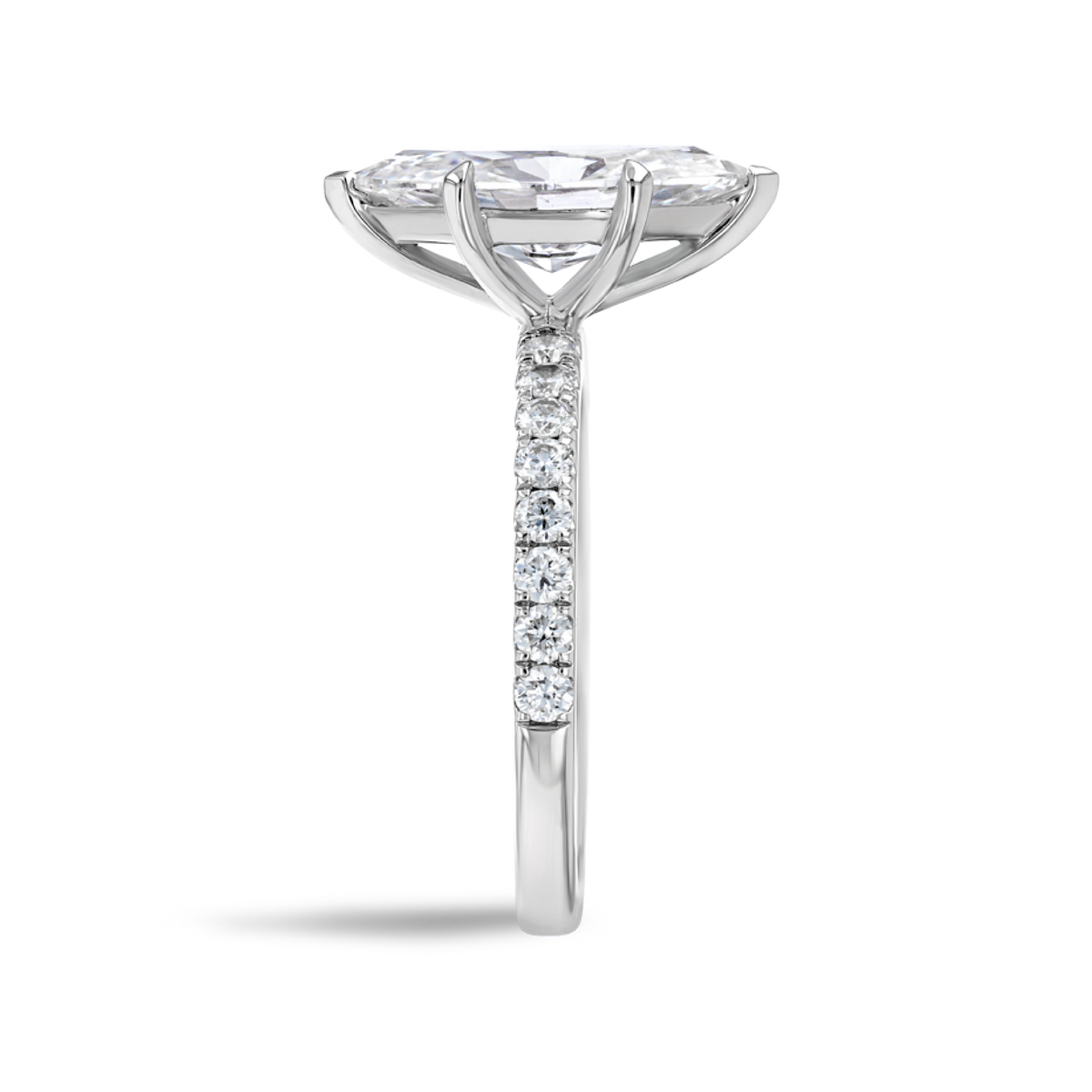 2 Carat Lab-Grown Marquise Diamond Band White Gold Ring