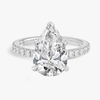 4 Carat Lab-Grown Pear Diamond Band White Gold Ring