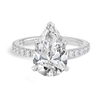 4 Carat Natural Pear Diamond Band White Gold Ring