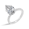 4 Carat Lab-Grown Pear Diamond Band White Gold Ring