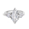 2.5 Carat Natural Marquise Trilogy With Side Marquise White Gold Ring