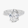 4 Carat Lab-Grown Oval Diamond Band White Gold Ring