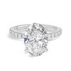 4 Carat Lab-Grown Oval Diamond Band White Gold Ring
