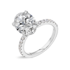 4 Carat Lab-Grown Oval Diamond Band White Gold Ring