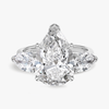 5 Carat Lab-Grown Pear Trilogy With Side Pears White Gold Ring