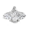5 Carat Natural Pear Trilogy With Side Pears White Gold Ring