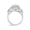 5 Carat Natural Pear Trilogy With Side Pears White Gold Ring