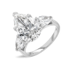 5 Carat Natural Pear Trilogy With Side Pears White Gold Ring