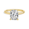 3 Carat Lab-Grown Elongated Cushion Solitaire Yellow Gold Ring