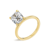 3 Carat Lab-Grown Elongated Cushion Solitaire Yellow Gold Ring