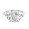 4 Carat Lab-Grown Cushion Trilogy With Side Trillions White Gold Ring