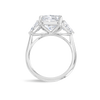 4 Carat Lab-Grown Cushion Trilogy With Side Trillions White Gold Ring