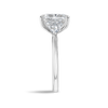 4 Carat Lab-Grown Cushion Trilogy With Side Trillions White Gold Ring