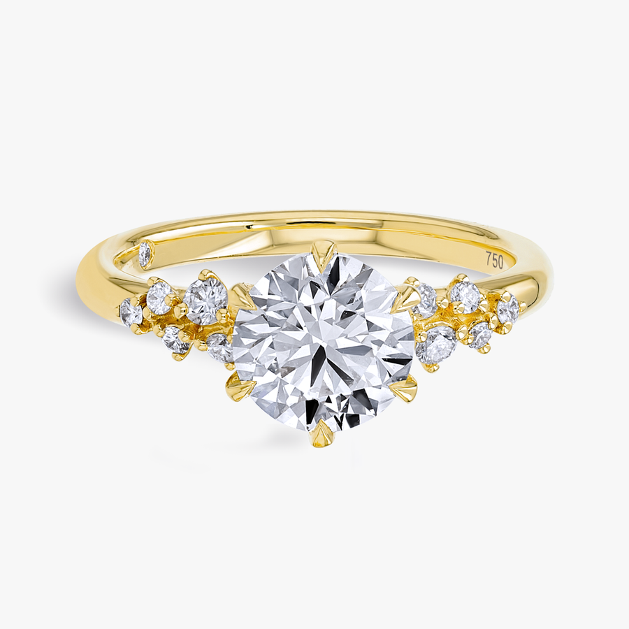 1.5 Carat Lab-Grown Round Diamond Band Yellow Gold Ring