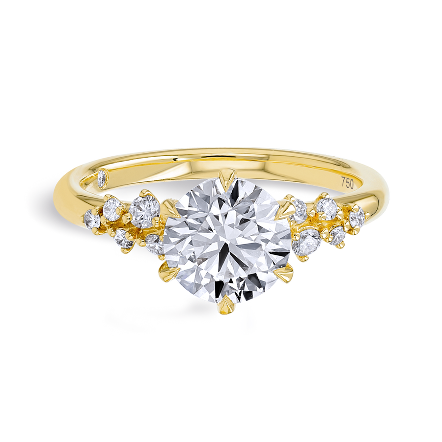 1.5 Carat Lab-Grown Round Diamond Band Yellow Gold Ring