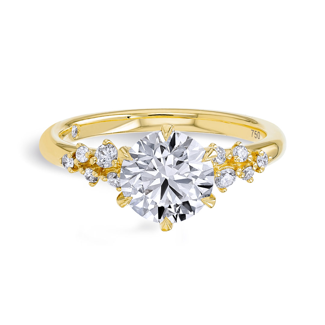 1.5 Carat Natural Round Diamond Band Yellow Gold Ring
