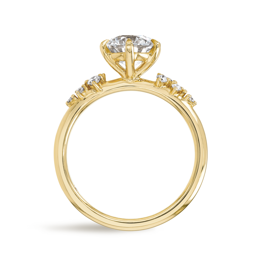1.5 Carat Lab-Grown Round Diamond Band Yellow Gold Ring