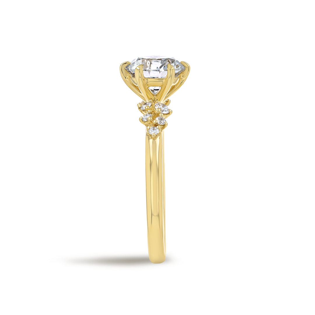 1.5 Carat Lab-Grown Round Diamond Band Yellow Gold Ring