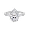 2 Carat Lab-Grown Pear Halo White Gold Ring