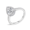 2 Carat Natural Pear Halo White Gold Ring