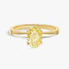 2 Carat Natural Fancy Yellow Oval Solitaire Yellow Gold Ring