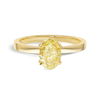 2 Carat Lab-Grown Fancy Yellow Oval Solitaire Yellow Gold Ring