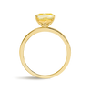 2 Carat Lab-Grown Fancy Yellow Oval Solitaire Yellow Gold Ring