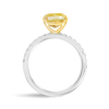 2.5 Carat Lab-Grown Fancy Yellow Cushion Diamond Band White Gold Ring