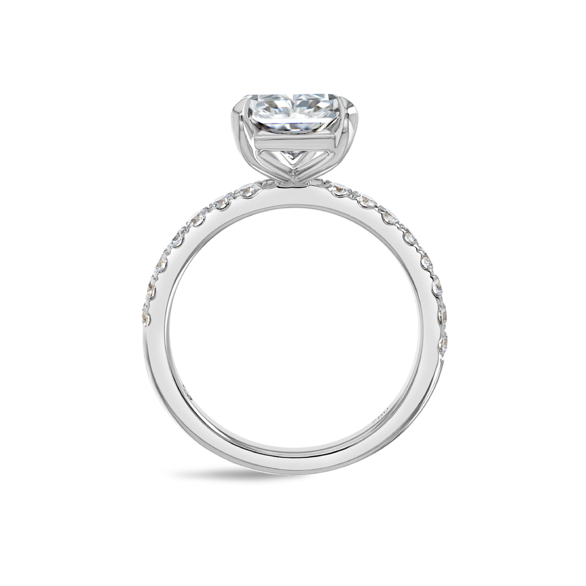 4 Carat Natural Radiant Diamond Band White Gold Ring
