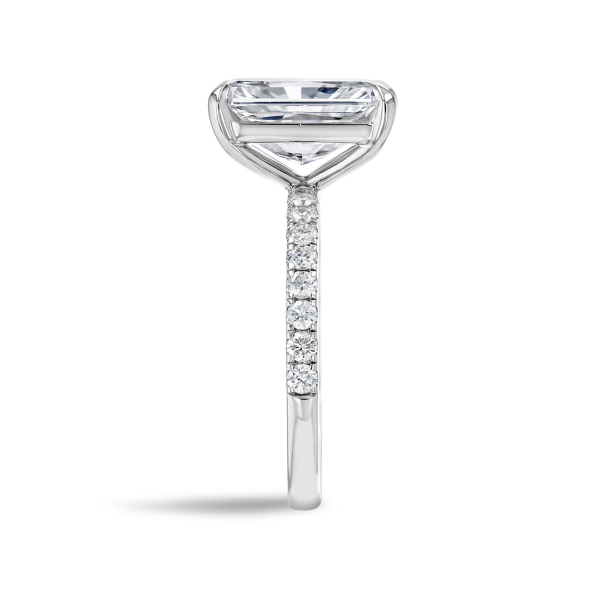 4 Carat Lab-Grown Radiant Diamond Band White Gold Ring