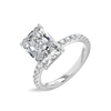 4 Carat Natural Radiant Diamond Band White Gold Ring
