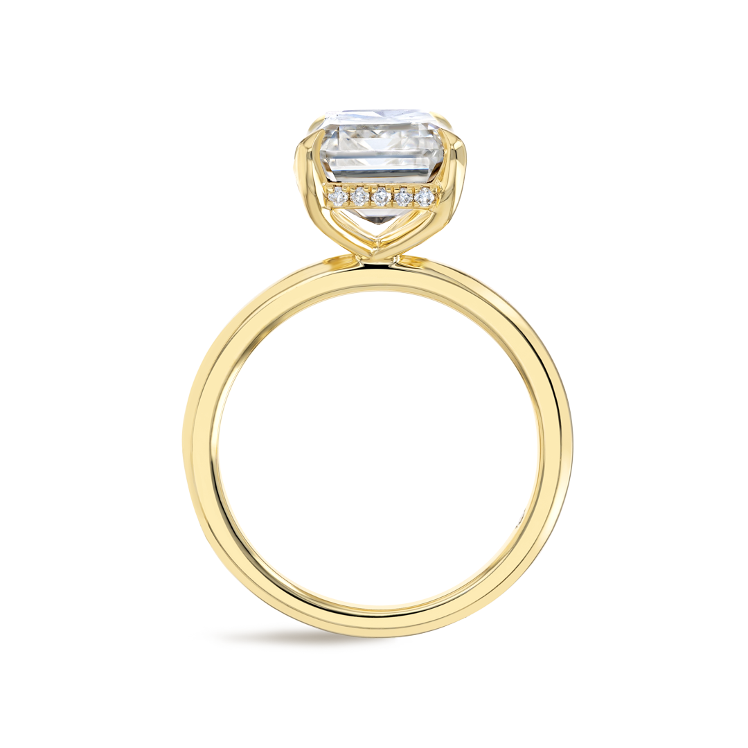 5 Carat Natural Emerald Solitaire Yellow Gold Ring