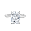 4 Carat Natural Elongated Cushion Solitaire White Gold Ring