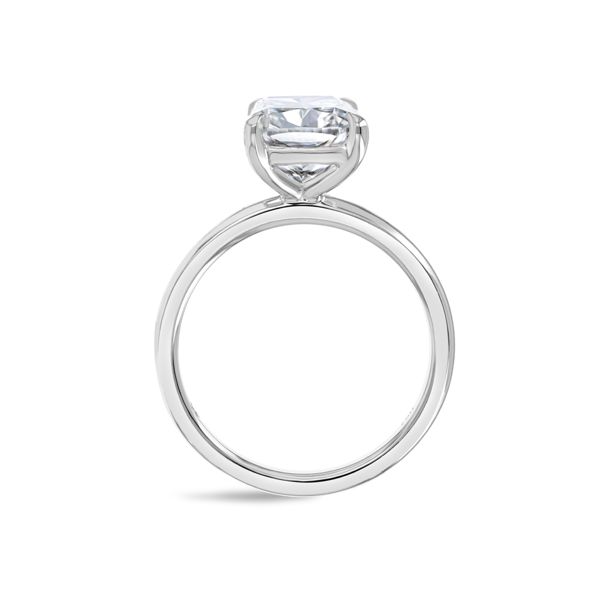 4 Carat Lab-Grown Elongated Cushion Solitaire White Gold Ring
