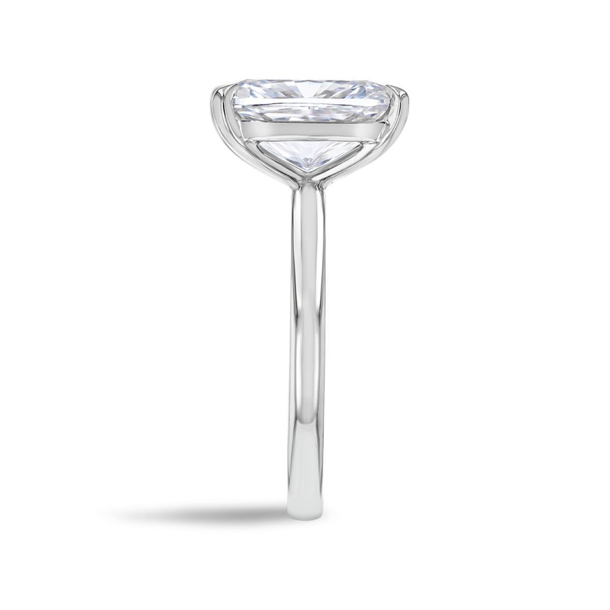 4 Carat Lab-Grown Elongated Cushion Solitaire White Gold Ring