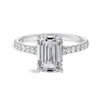 3 Carat Natural Emerald Diamond Band White Gold Ring