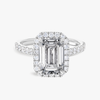 3 Carat Natural Emerald Halo White Gold Ring