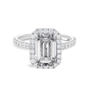 3 Carat Natural Emerald Halo White Gold Ring