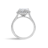 4 Carat Natural Radiant Halo White Gold Ring