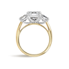 4 Carat Lab-Grown Radiant Trilogy With Side Radiants Yellow Gold Ring