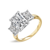 4 Carat Natural Radiant Trilogy With Side Radiants Yellow Gold Ring