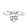 2 Carat Natural Oval Solitaire With Hidden Halo White Gold Ring